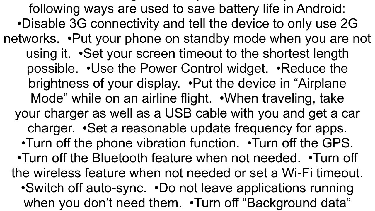 How to save the Battery life in Android Phone