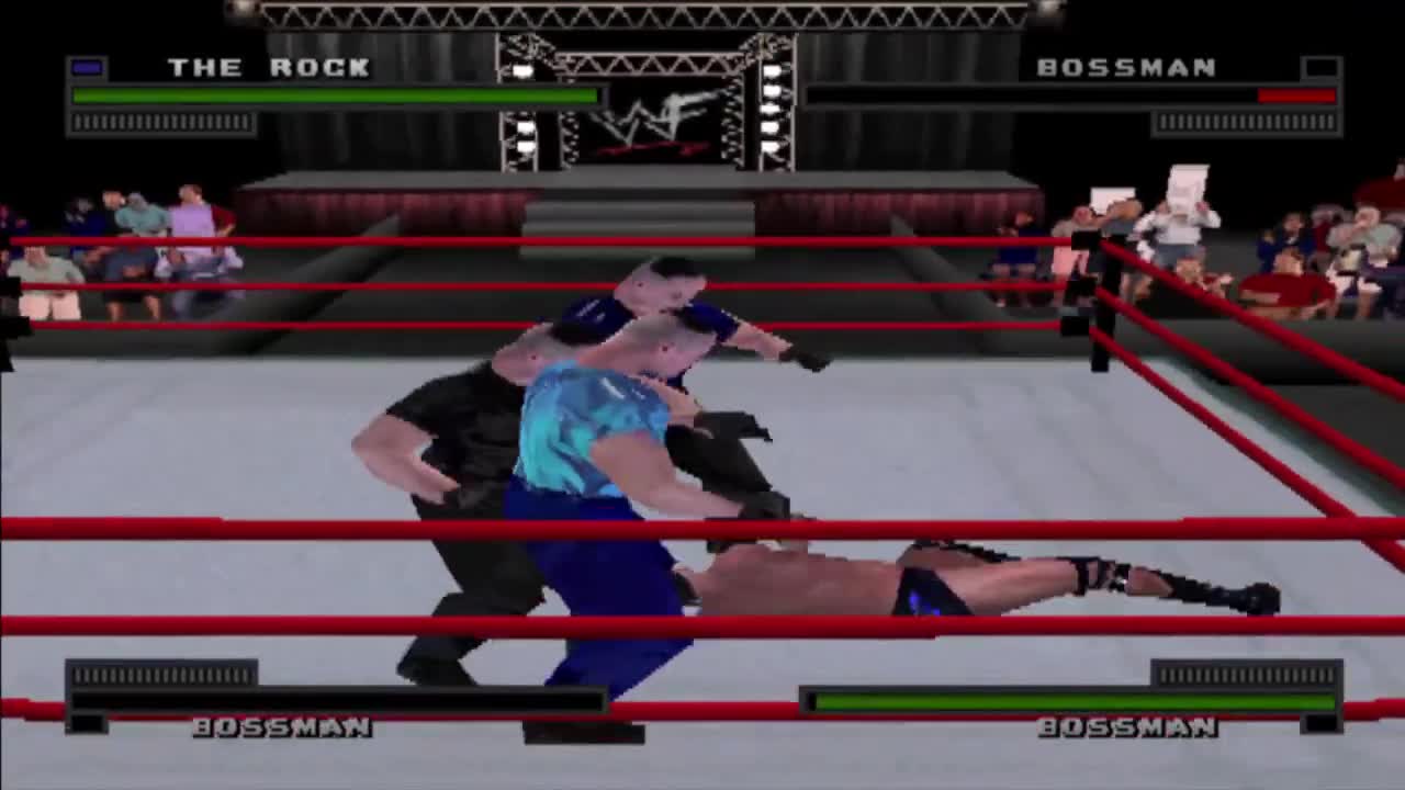 WWF Attitude PS1: 1 on 3 match #41