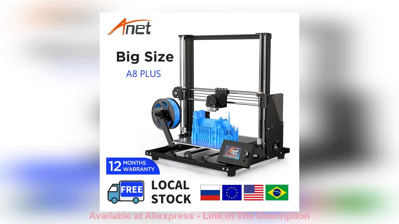 ⭐️ Big DIY FDM 3DPrinter Anet A8 Plus High Precision All Metal Desktop Impresora 3D With Open Source