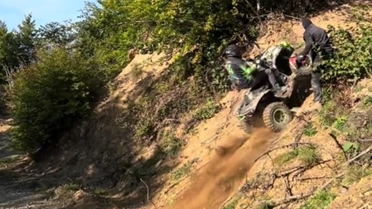 Hill Climb Attempt Rolls ATV