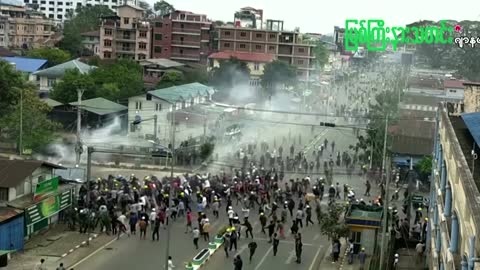 Myanmar nun protects protesters from police