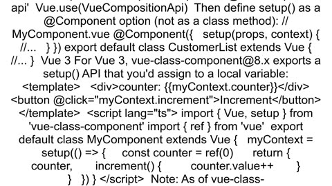 How to use vue class component with composition api in Vue2 by typescript