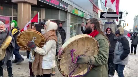 Indigenous drumming heard on the streets of Ottawa