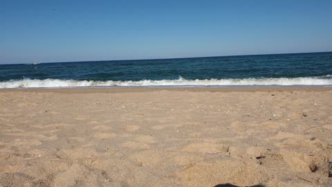 The sound of waves on a secluded beach