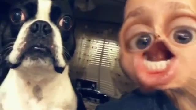 Dog freaks out when owner barks back at him