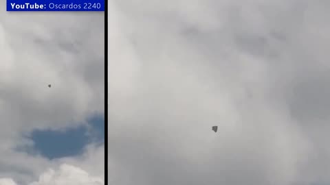 A footage taken by the pilot. A camouflaged UFO