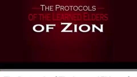 The 1903 protocols of the Elders of Zion about the extermination of the white race