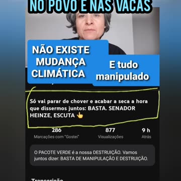 Só vai parar de chover e acabar a seca a hora que dissermos juntos: BASTA. SENADOR HEINZE, ESCUTA