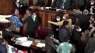 Fighting breaks out on floor of Bolivia's legislature