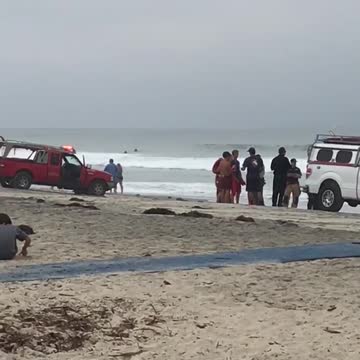 Lifeguards and emergency rescue on the beach