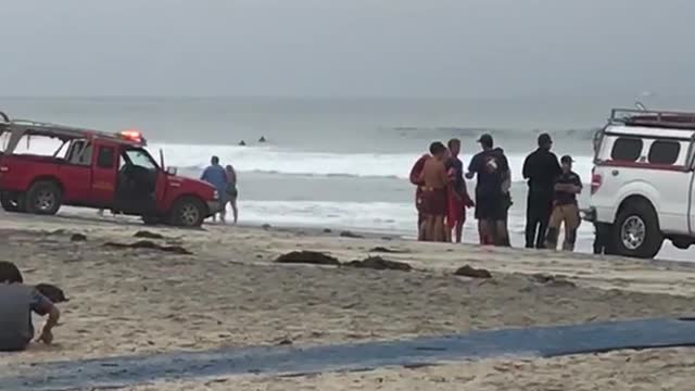 Lifeguards and emergency rescue on the beach