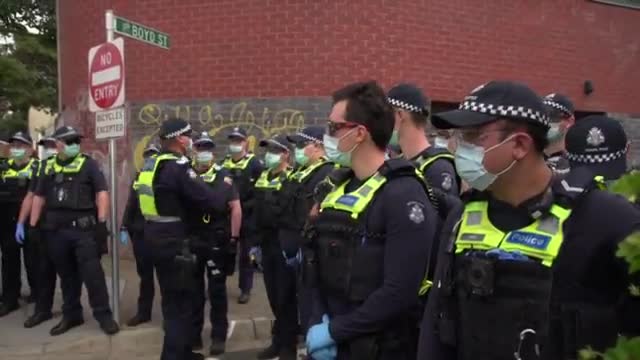 Melbourne, Australia: Sept. 18, 2021 Lockdown protests: You Serve Us