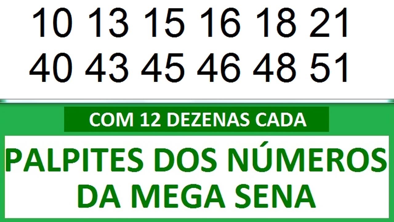 PALPITES DOS NÚMEROS DA MEGA SENA COM 12 DEZENAS wa wb wc wd we wf wg wh wi wj wk wl