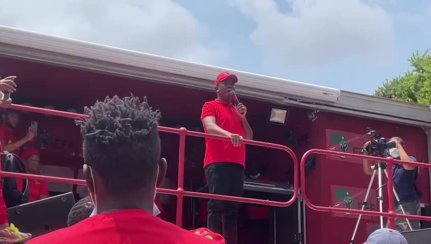 EFF leader Julius Malema speaks at the launch of the party's 1million membership campaign in Soweto