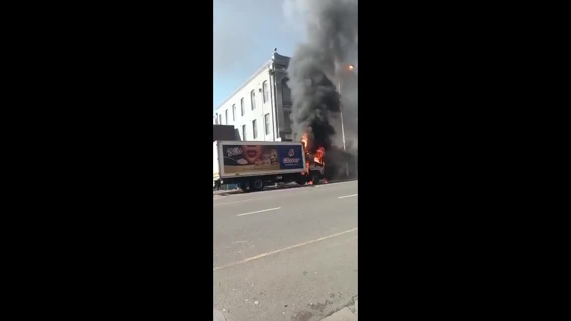 Clover truck on fire