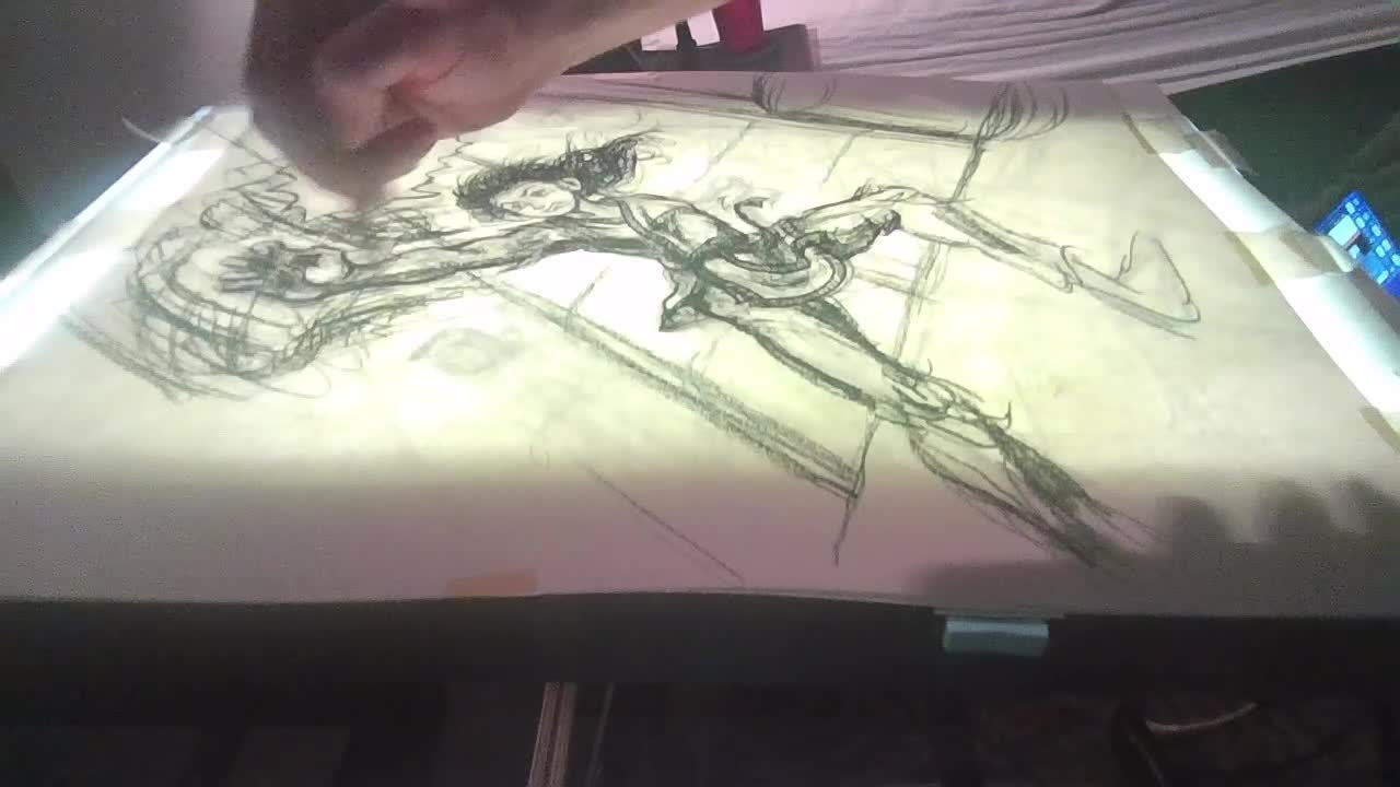 time lapse: charcoal art for page 82