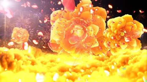 Auspicious golden clouds peony in festive Chinese style without stage backgrou