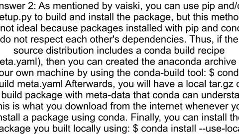 Can conda install source distributions