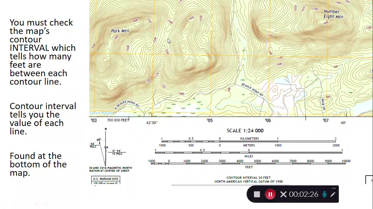 Topographic Maps: Contours and Elevation