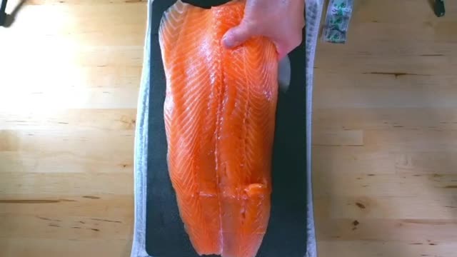 Delicious fish sashimi cut into chunks