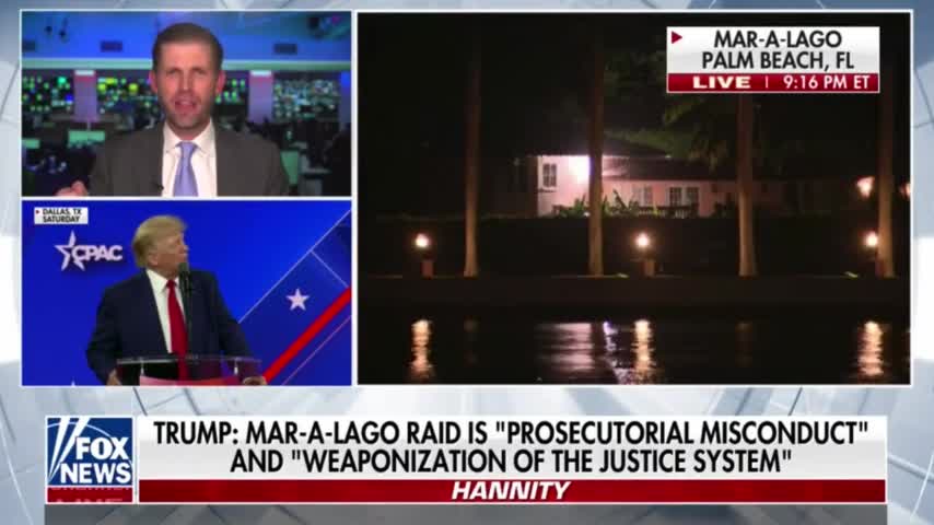 Eric Trump Speaks Out On The FBI's Raid Of Mar-A-Lago!!