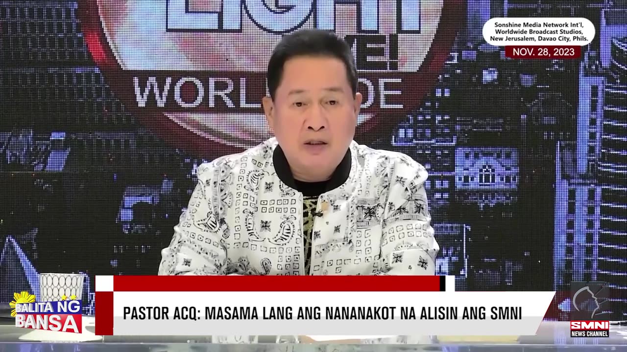 Pastor ACQ: masama lang ang nananakot na alisin ang SMNI