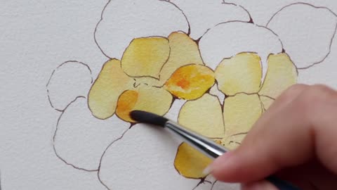 [Watercolor painting] Botanical painting nasturtium 2