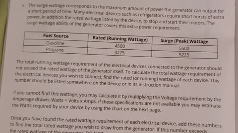 Generator Instructions