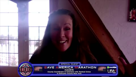 Tactical Civics™ Coordinator Carol Hawk with Pete Santilli - Save America Marathon