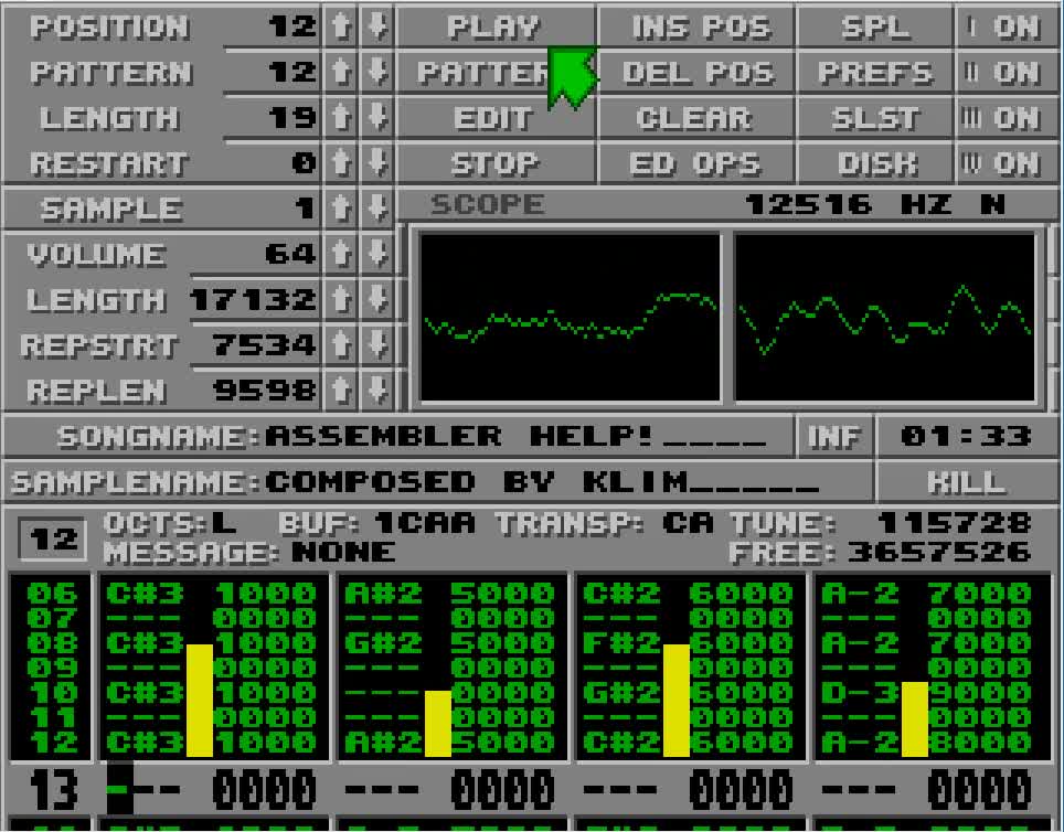 Amiga and Atari ST Protracker Music Mods - Assembler Help