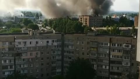 Ukrainian artillery strike on Donetsk