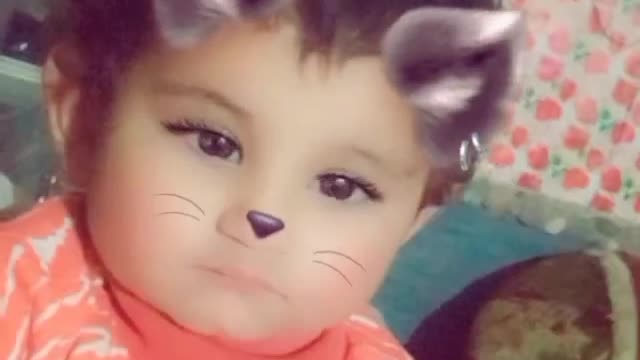 Dua Fatima pretend as a baby kitten