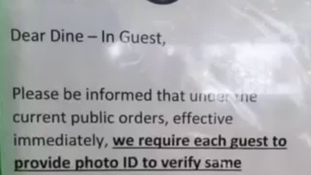 Burger King requires ID to sit down and eat