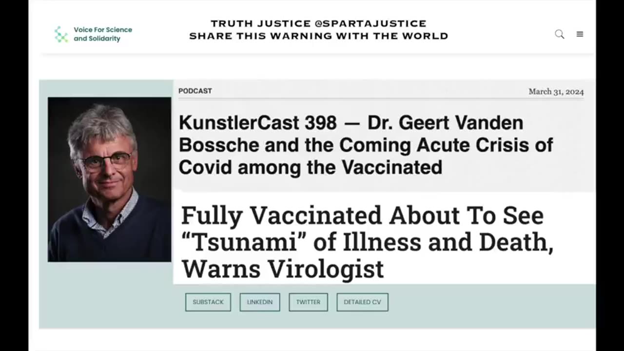 Vaccinated About To See A Tsunami of Illness And Death |Virologist Geert Vanden Bossche -