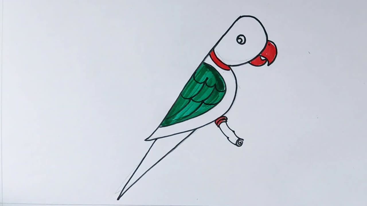 Easy parrot drawing by R - R দিয়ে সহজে টিয়াপাখি আঁকুন