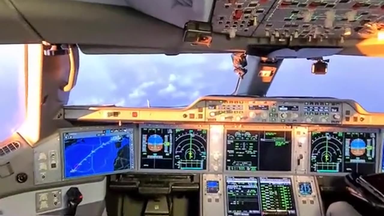 Beautiful A350 Spaceship Flightdeck