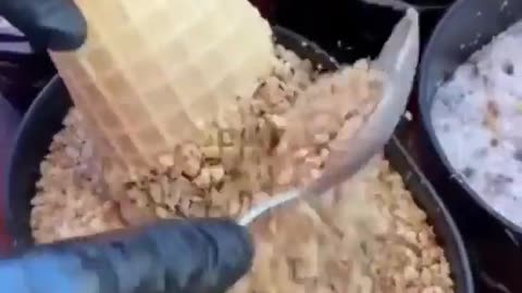 Preparing chocolate icecream