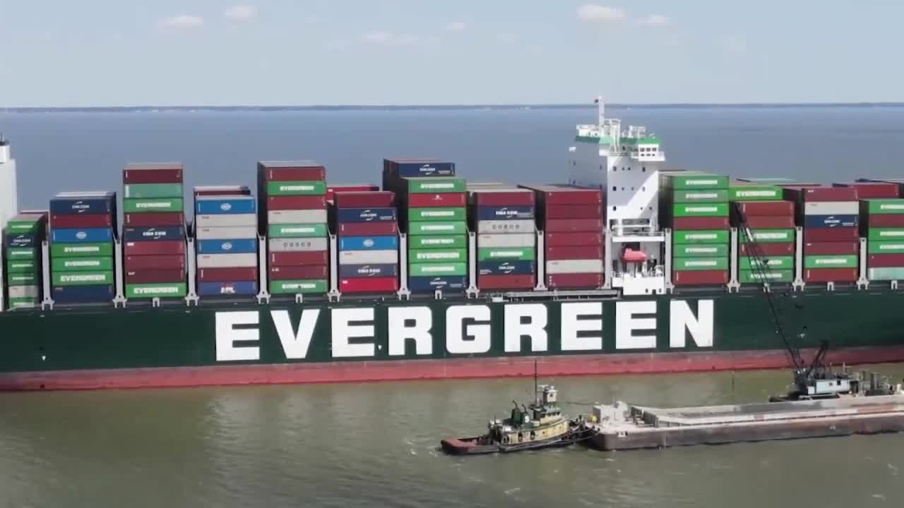 Crews will try to free ship grounded in Chesapeake Bay on Tuesday