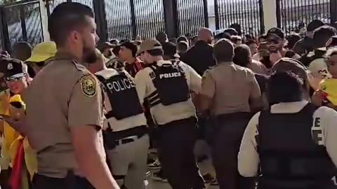 Hard Rock Stadium on lockdown, security breach by fans without tickets, Copa America final.