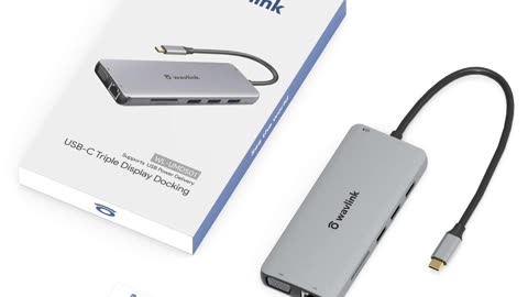 WAVLINK 12-in-1 USB C Hub Docking Station Triple Display Type-C Adapter