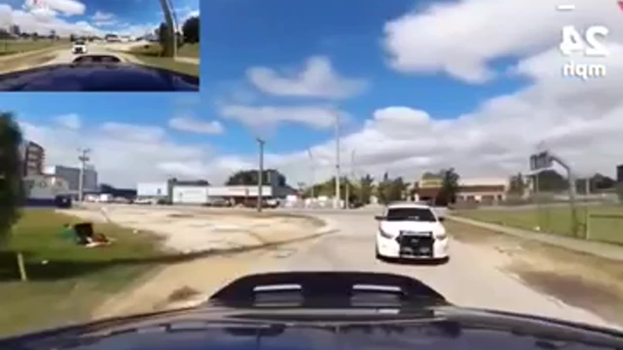 The police didn’t have a chance against the dodge challenger