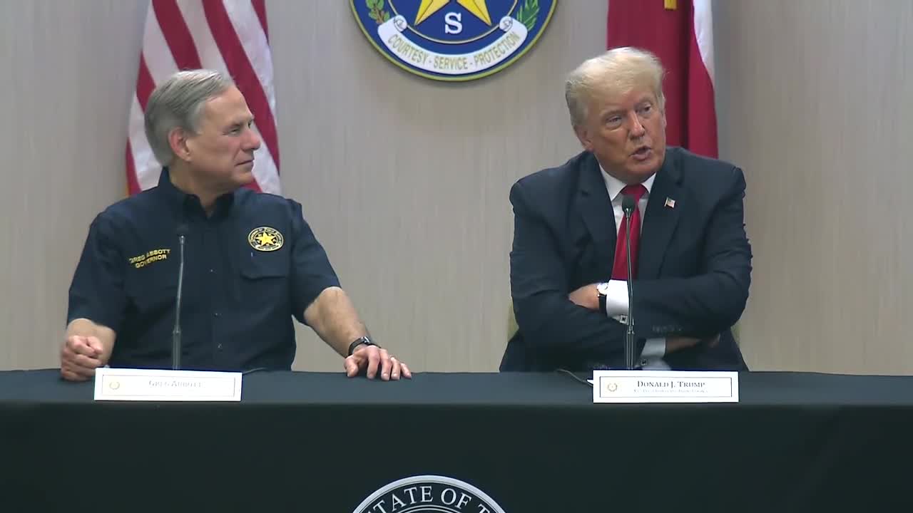 Former President Trump and Texas Governor Abbott participate in a border security briefing