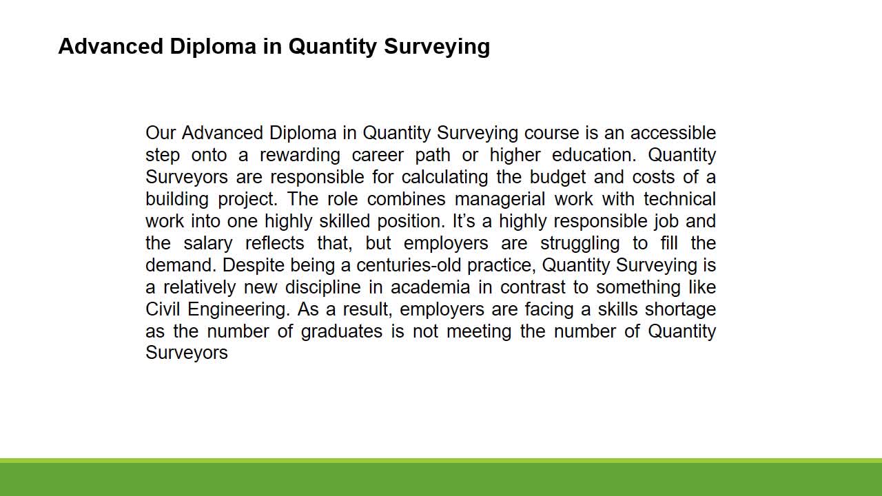hnd quantity surveying from CCM