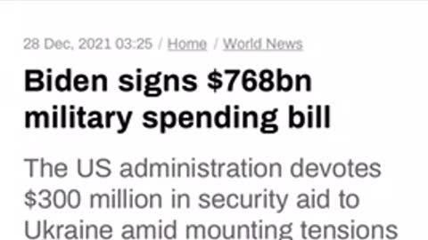 In the news 12/27/2021 Biden signs $768bn military spending bill