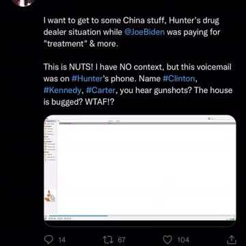 Haunting voicemail from Hunters phone. A glimpse into the insane creepy world of the deep state.