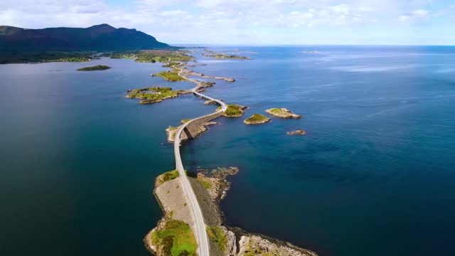 atlantic ocean road aerial footage norway