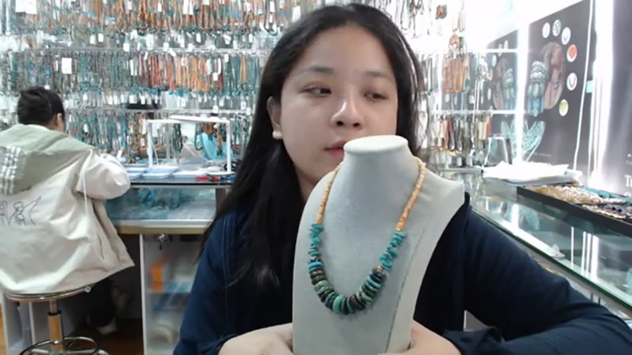 20231123-05 Natural turquoise orange spiny oyster Prehnite Amazonite Charoite jasper necklace