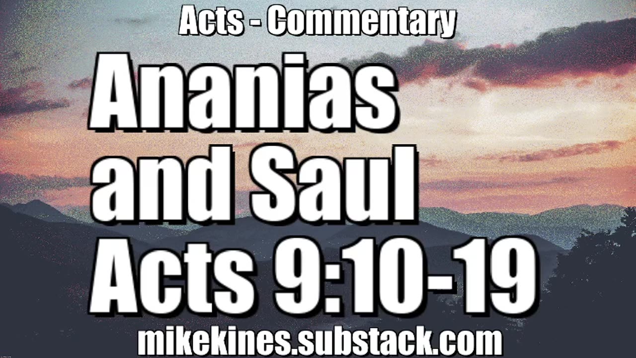 Ananias Baptized Saul - Acts 9:10-19