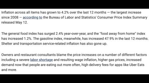 Inflation Of All Items Has Increased 4.2%