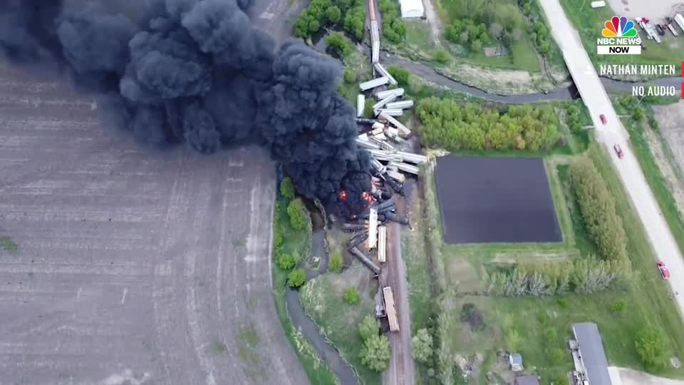 Drone video | train derailed in oceola